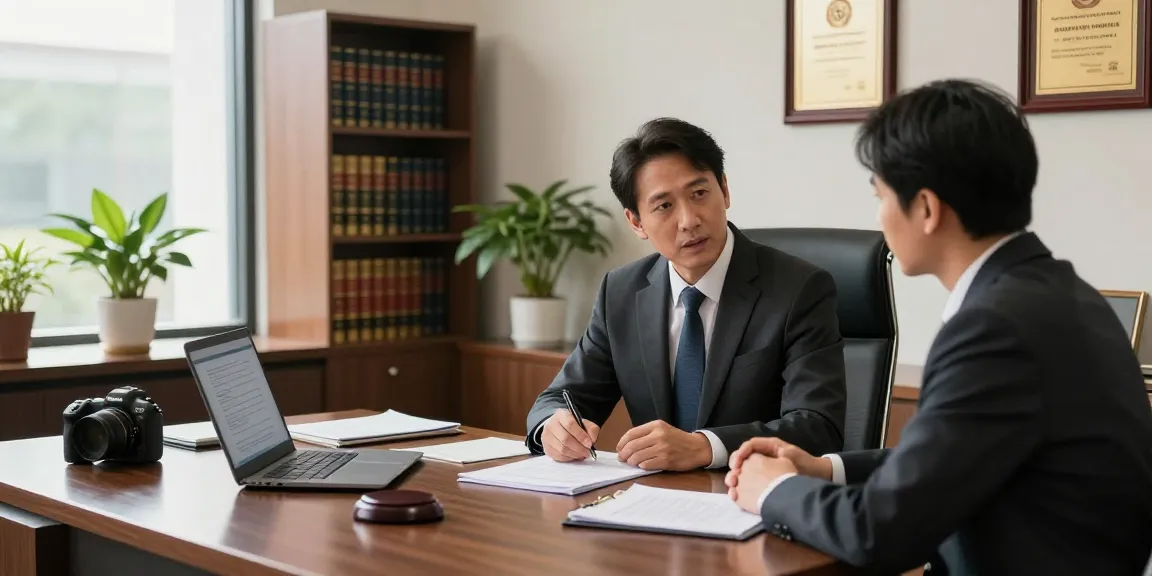 i loved this moment showcasing a legal consultation between a lawyer and client in a modern office