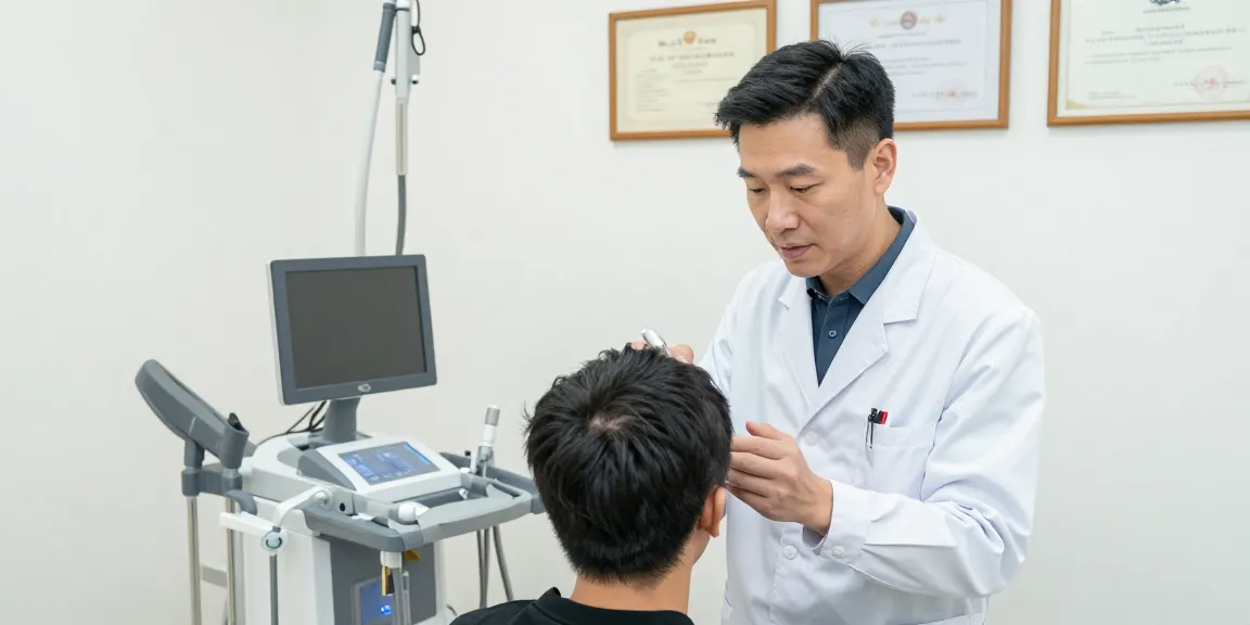 Hair transplant Istanbul consultation with healthcare provider in modern clinic setting.