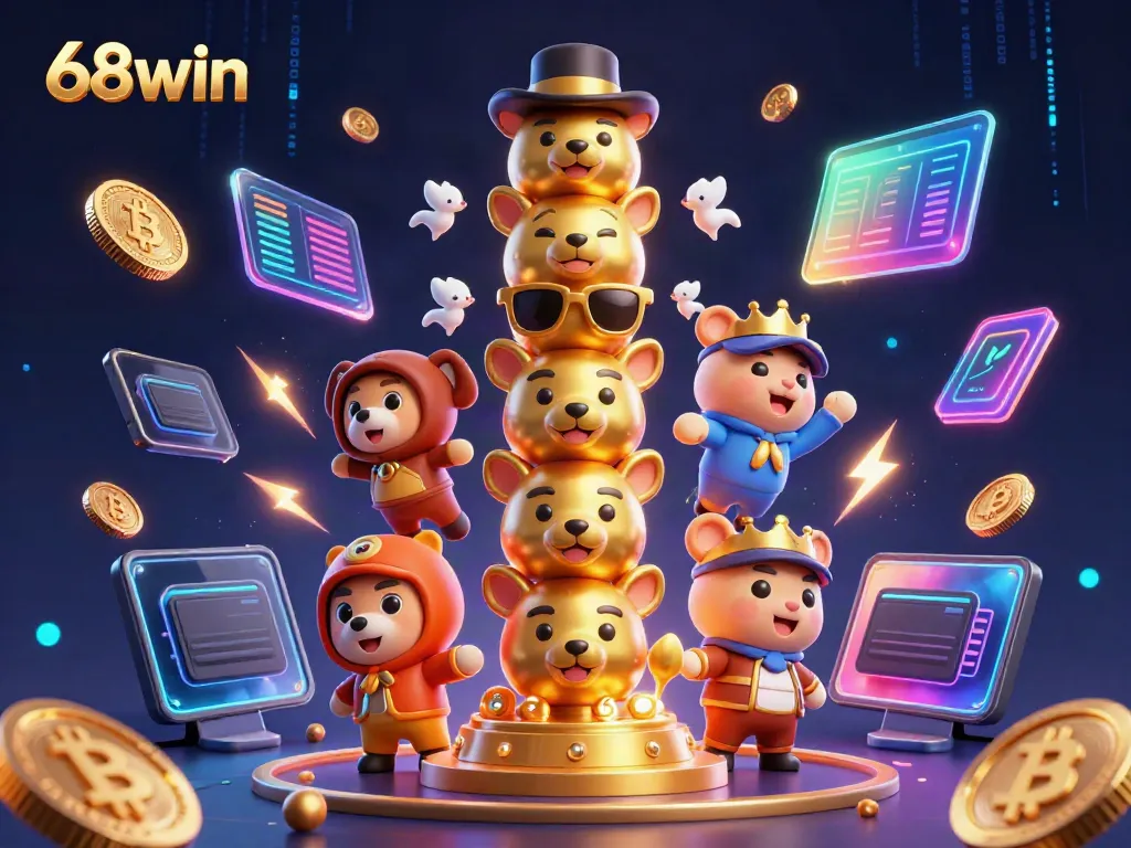 Experience thrilling gameplay at 68win with stunning casino elements in this vibrant 3D illustration.