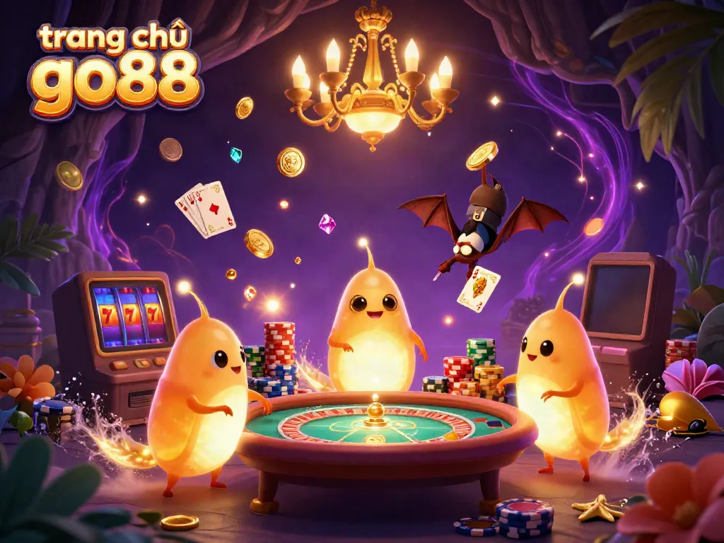 Experience the lively ambience of the trang chủ go88 with glowworms and captivating casino elements lighting the scene.