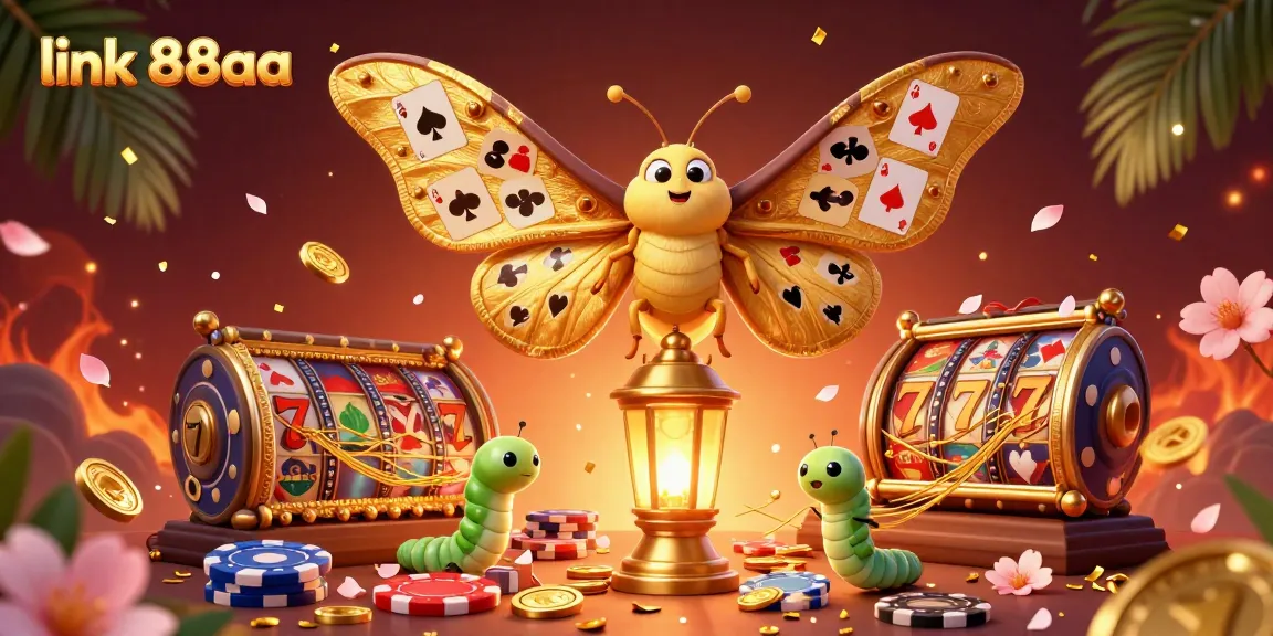 Experience thrilling gameplay with link 88aa and a stunning array of casino elements in this colorful scene.