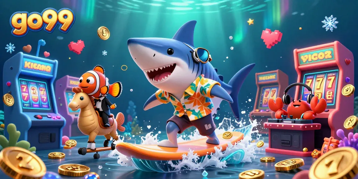 Experience thrilling gameplay with go99 featuring vibrant characters surfing on coins amidst exciting slot elements.