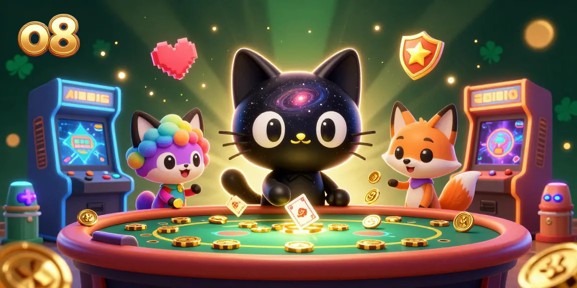 Experience exciting gameplay at o8 with a cosmic casino scene featuring unique characters and vibrant gaming elements.