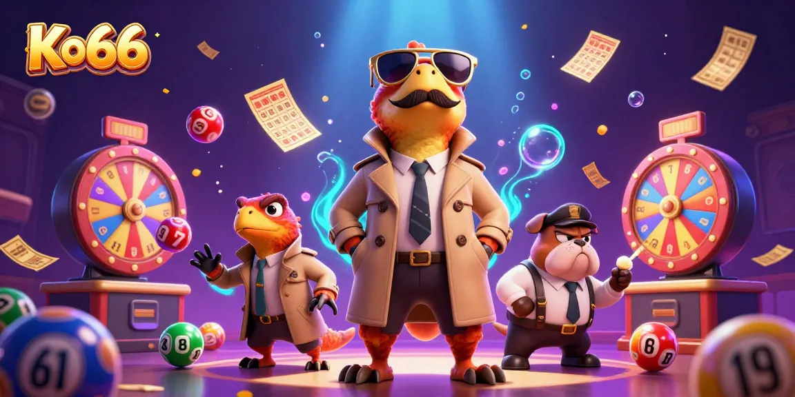 Engage in thrilling lottery activities at Ko66 with vibrant balls and dynamic game elements.