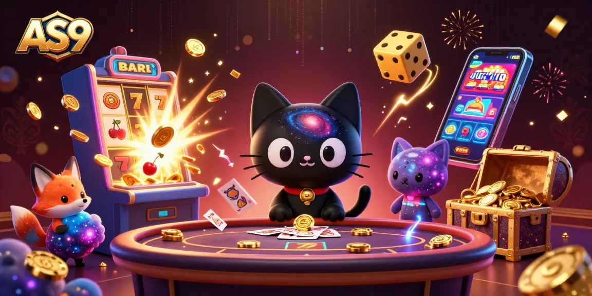 Win with excitement at AS9, a colorful cosmic casino adventure bursting with gaming elements.