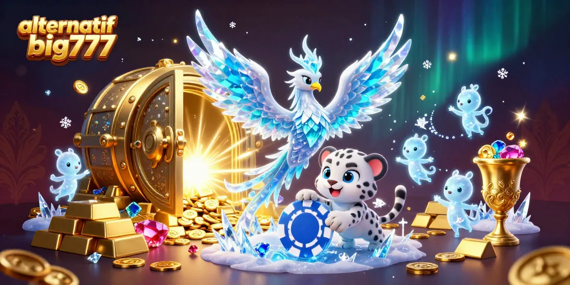 Enhance your experience with alternatif big777 in this vibrant 3D casino illustration featuring dynamic gaming elements.